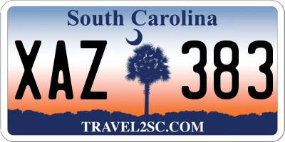 SC license plate XAZ383