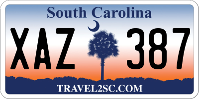 SC license plate XAZ387