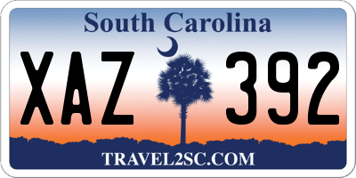 SC license plate XAZ392