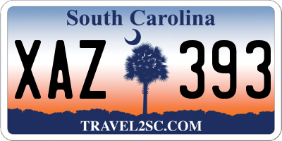 SC license plate XAZ393