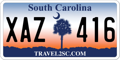 SC license plate XAZ416