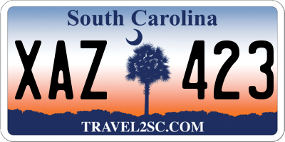 SC license plate XAZ423