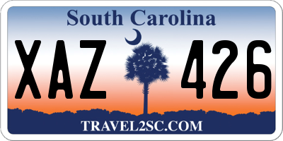 SC license plate XAZ426