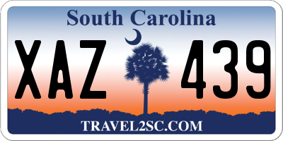 SC license plate XAZ439