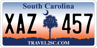 SC license plate XAZ457