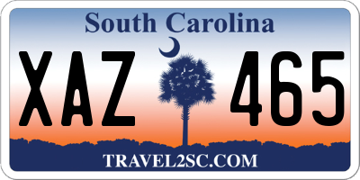 SC license plate XAZ465