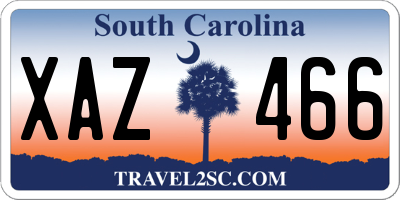 SC license plate XAZ466