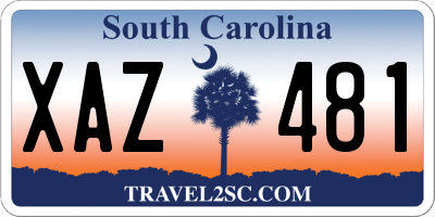 SC license plate XAZ481