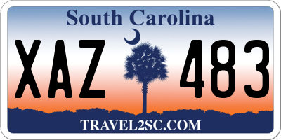 SC license plate XAZ483