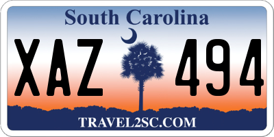 SC license plate XAZ494