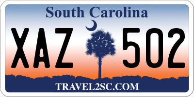 SC license plate XAZ502