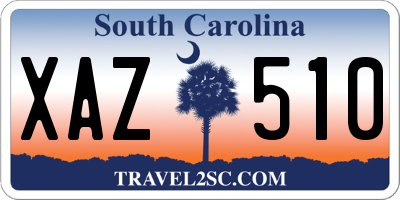 SC license plate XAZ510