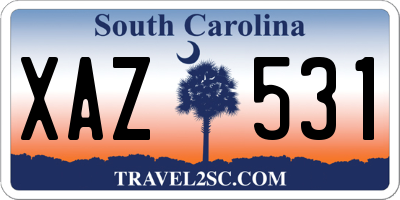 SC license plate XAZ531