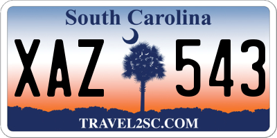 SC license plate XAZ543