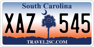SC license plate XAZ545