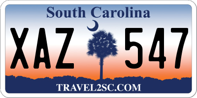 SC license plate XAZ547