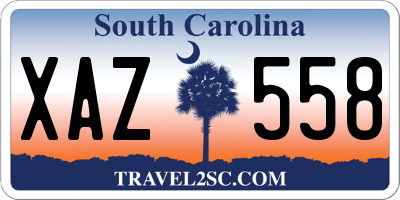 SC license plate XAZ558