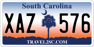 SC license plate XAZ576