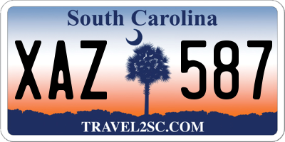 SC license plate XAZ587