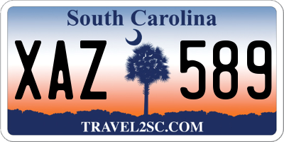 SC license plate XAZ589
