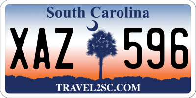 SC license plate XAZ596
