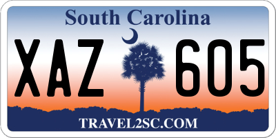 SC license plate XAZ605