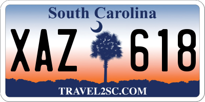SC license plate XAZ618