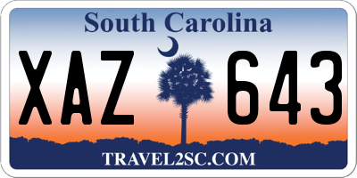 SC license plate XAZ643