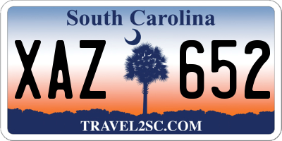 SC license plate XAZ652