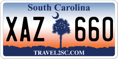 SC license plate XAZ660