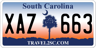 SC license plate XAZ663