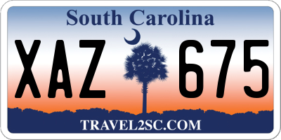 SC license plate XAZ675