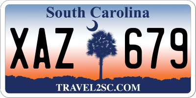 SC license plate XAZ679