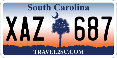 SC license plate XAZ687