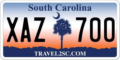 SC license plate XAZ700