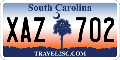 SC license plate XAZ702
