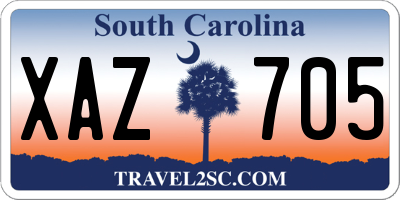 SC license plate XAZ705