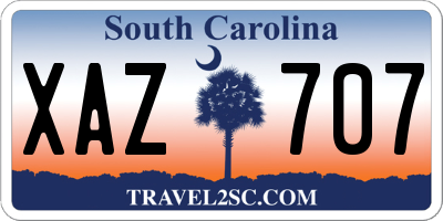 SC license plate XAZ707