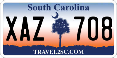 SC license plate XAZ708