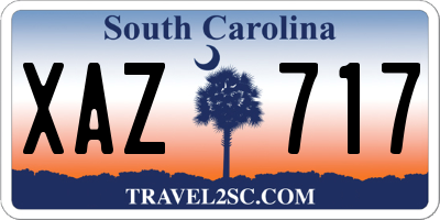 SC license plate XAZ717