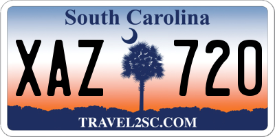 SC license plate XAZ720