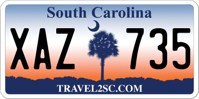 SC license plate XAZ735