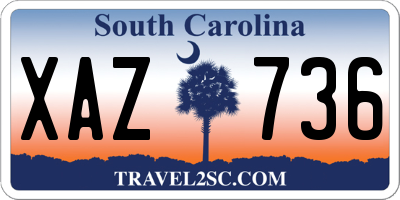 SC license plate XAZ736