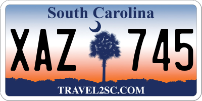 SC license plate XAZ745