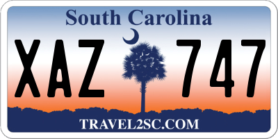 SC license plate XAZ747