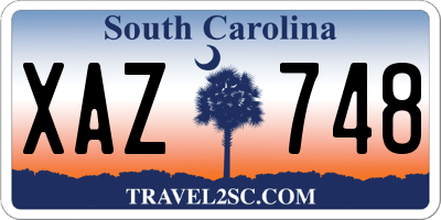 SC license plate XAZ748