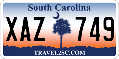 SC license plate XAZ749