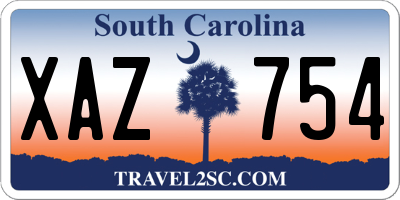 SC license plate XAZ754