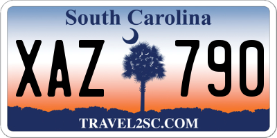 SC license plate XAZ790