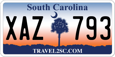 SC license plate XAZ793